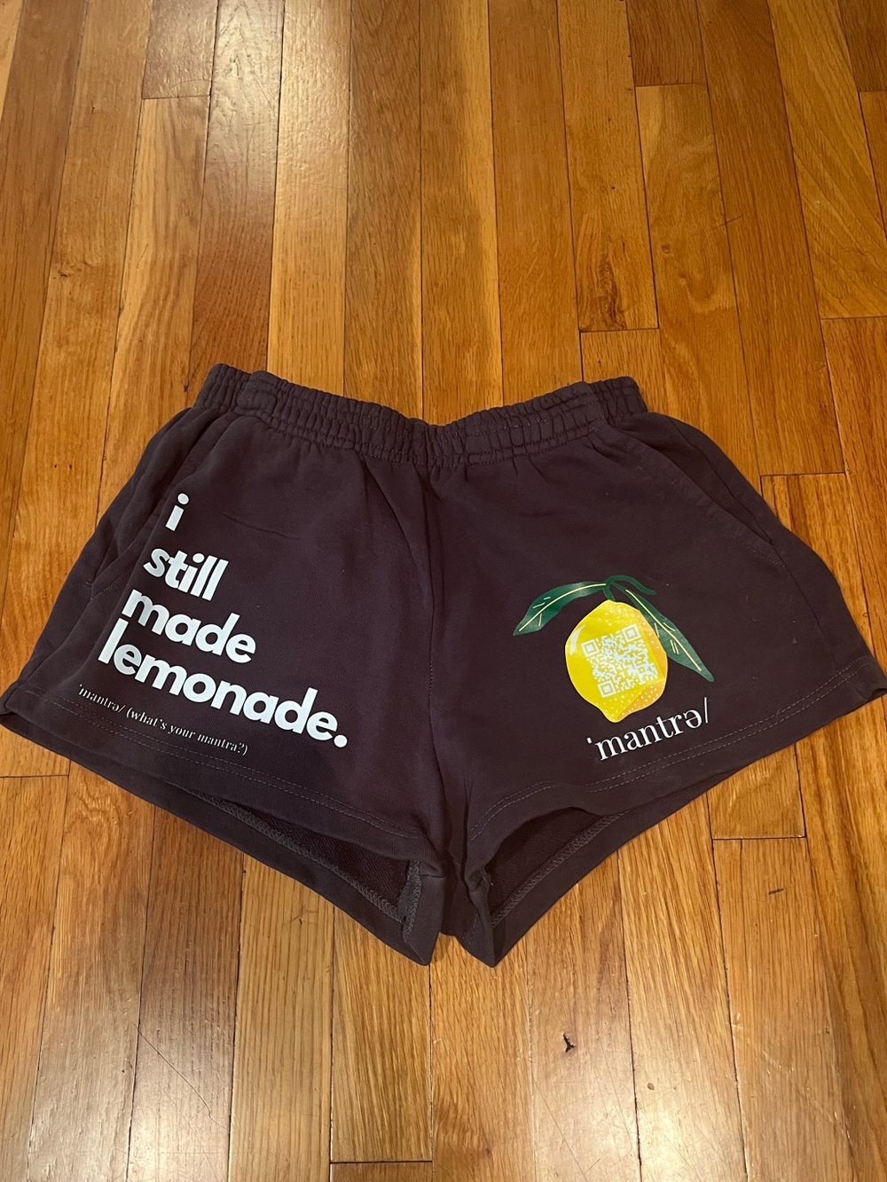 Shaka Wear garment dye Graphic mantra/Women’s Black Lounge Shorts